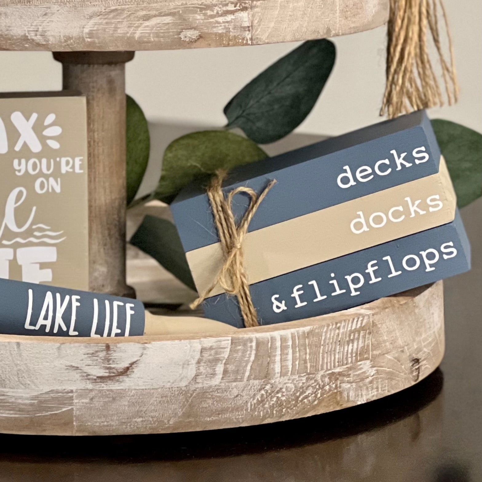 Lake House Themed Mini Wooden Books – Wintuck Home