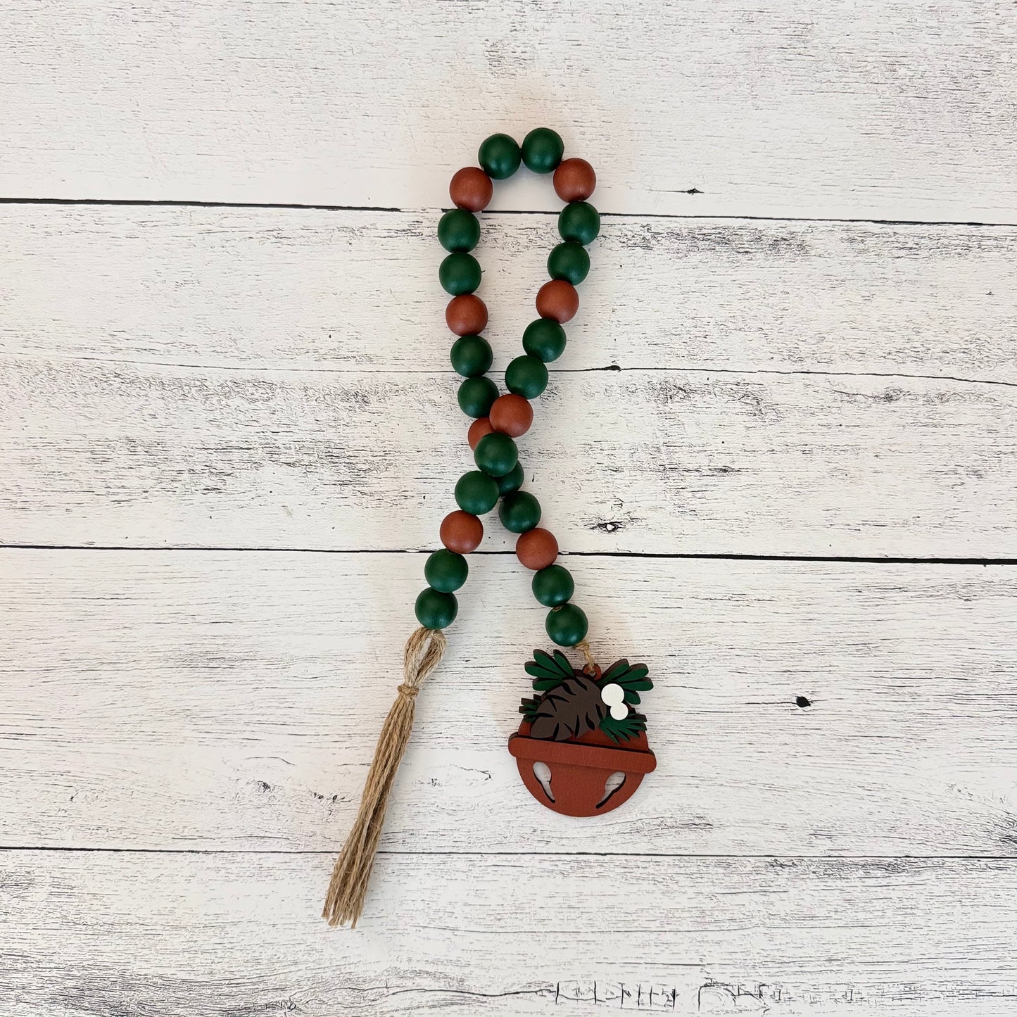 Christmas Wooden Bead Garland