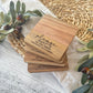 Engraved Wooden Acacia Coaster Set