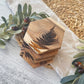 Fern Themed Engraved Wooden Acacia Coaster Set