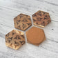 Bee Themed Engraved Wooden Acacia Coaster Set