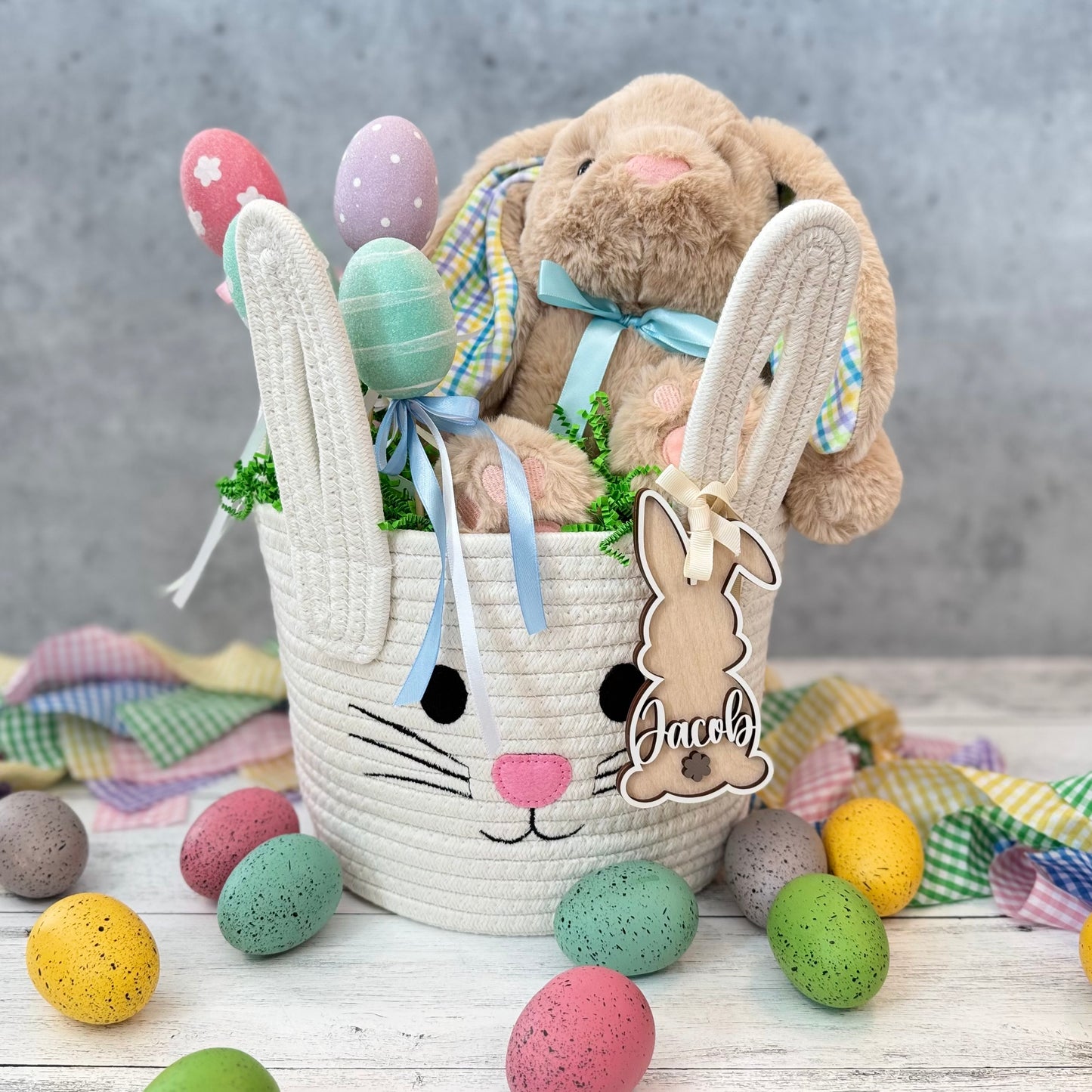 Personalized Bunny Easter Basket Tag