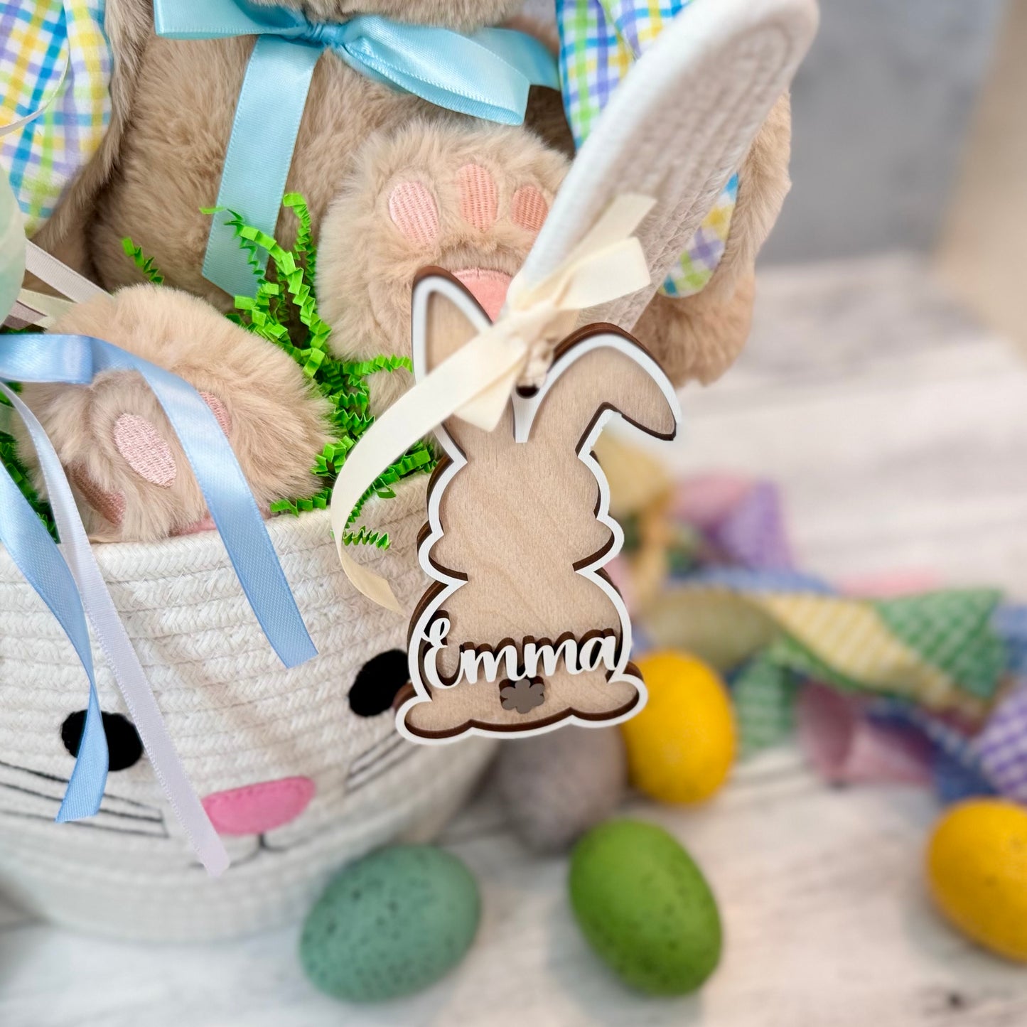 Personalized Bunny Easter Basket Tag