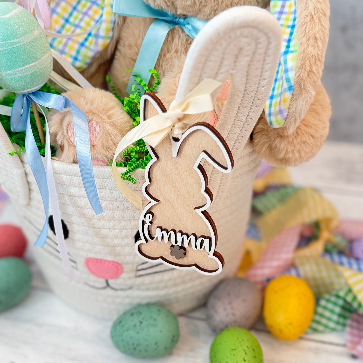 Personalized Bunny Easter Basket Tag