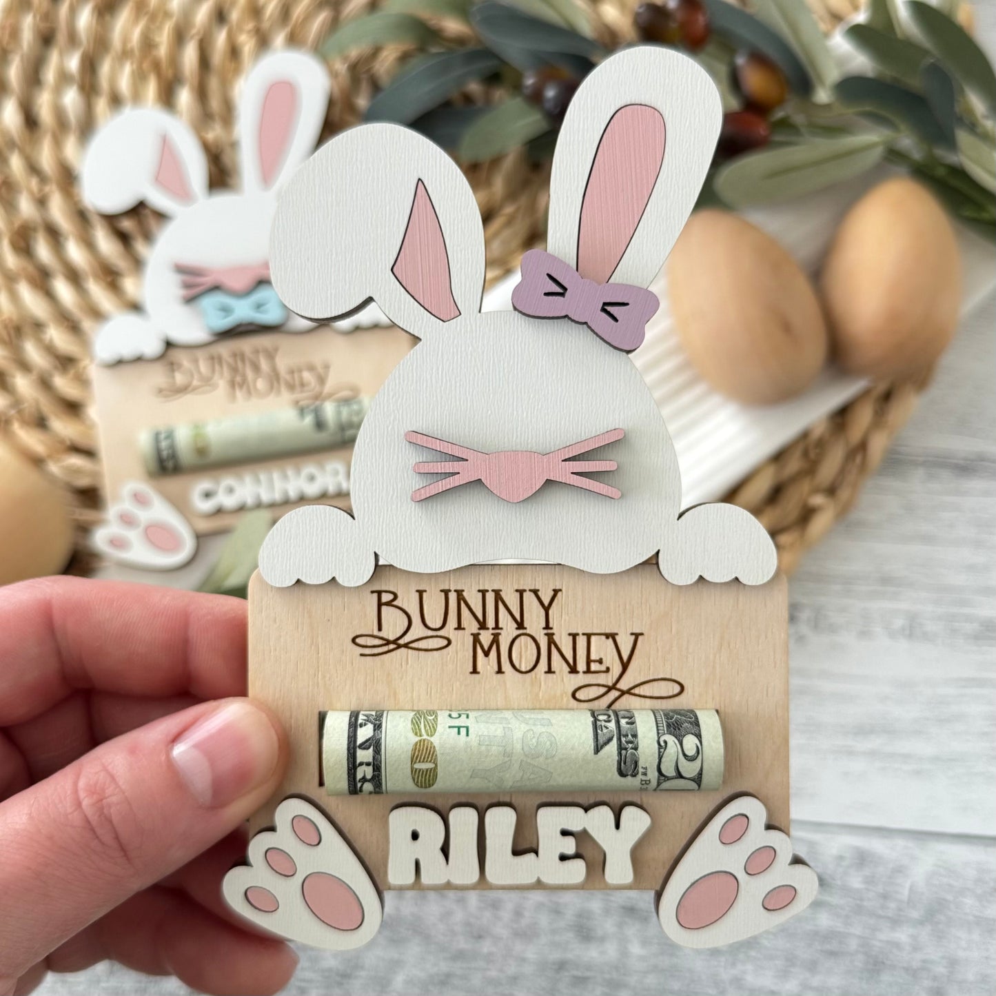 Personalized Easter Bunny Money Card