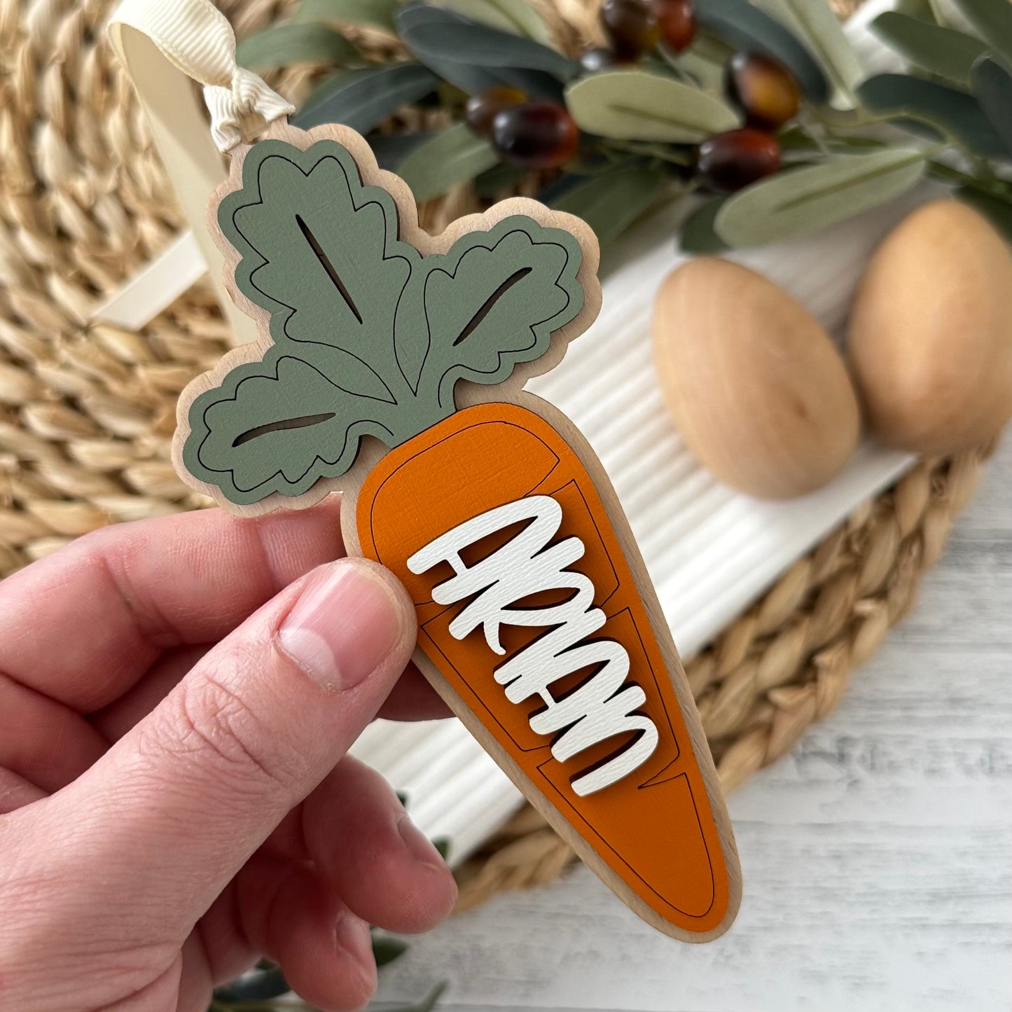 Personalized Carrot Easter Basket Tag