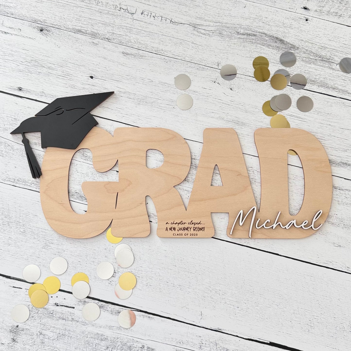 Personalized Graduation Wooden Guest Book Sign