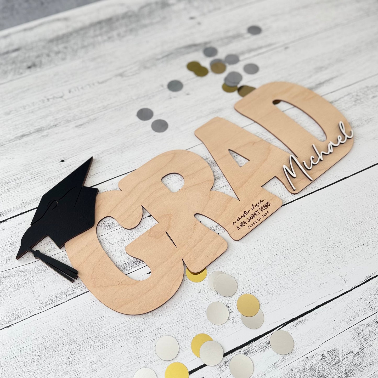 Personalized Graduation Wooden Guest Book Sign