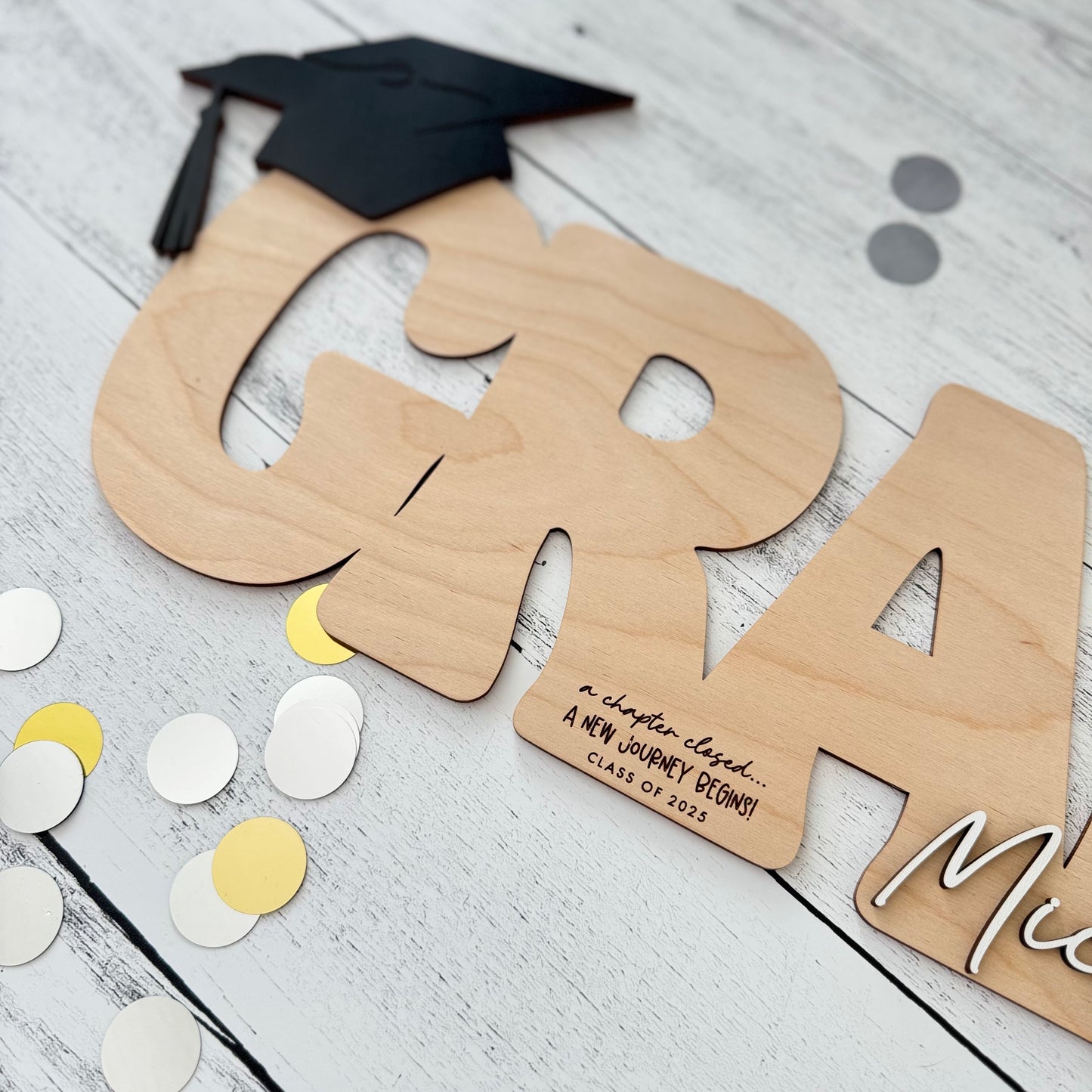 Personalized Graduation Wooden Guest Book Sign