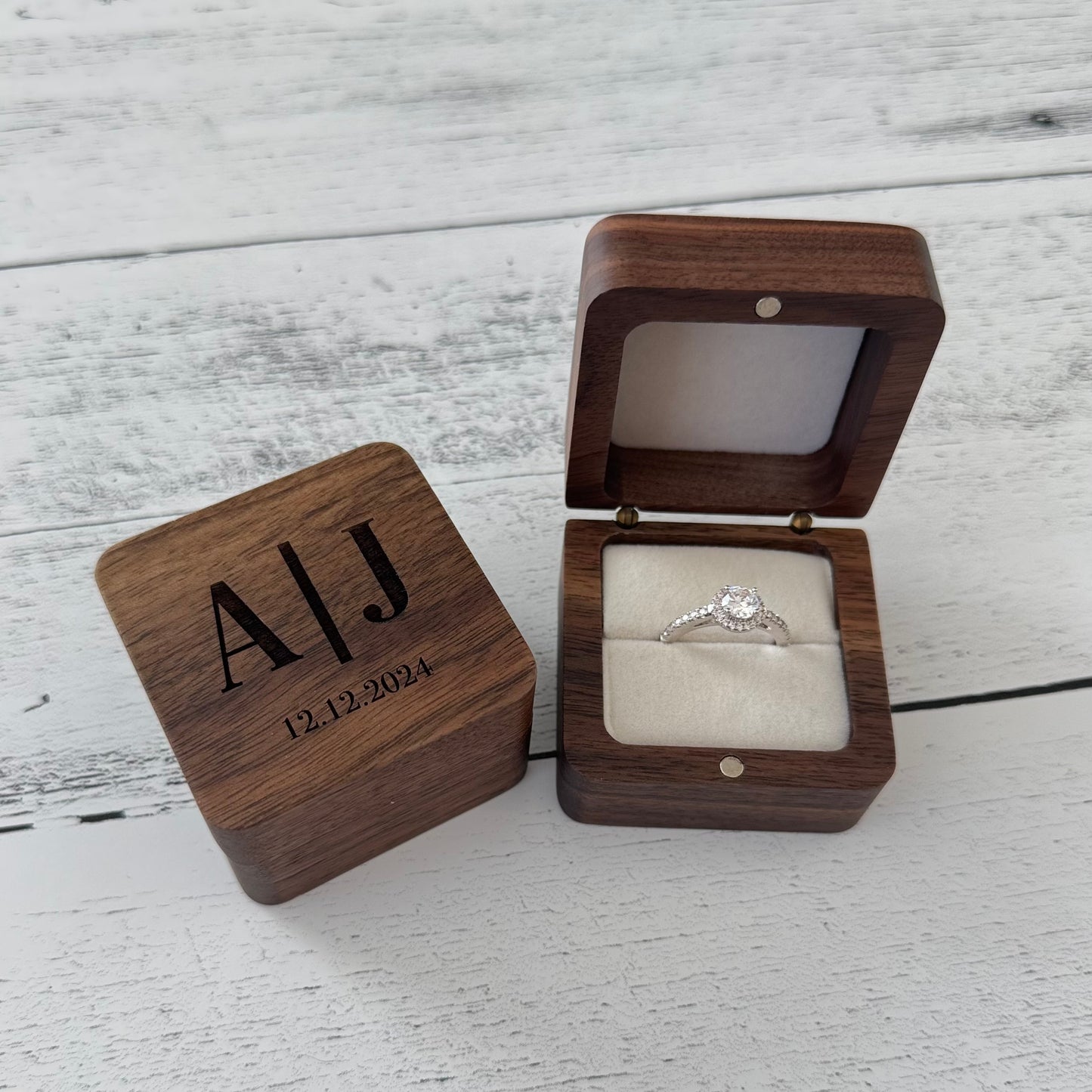 Personalized Wooden Wedding Ring Box