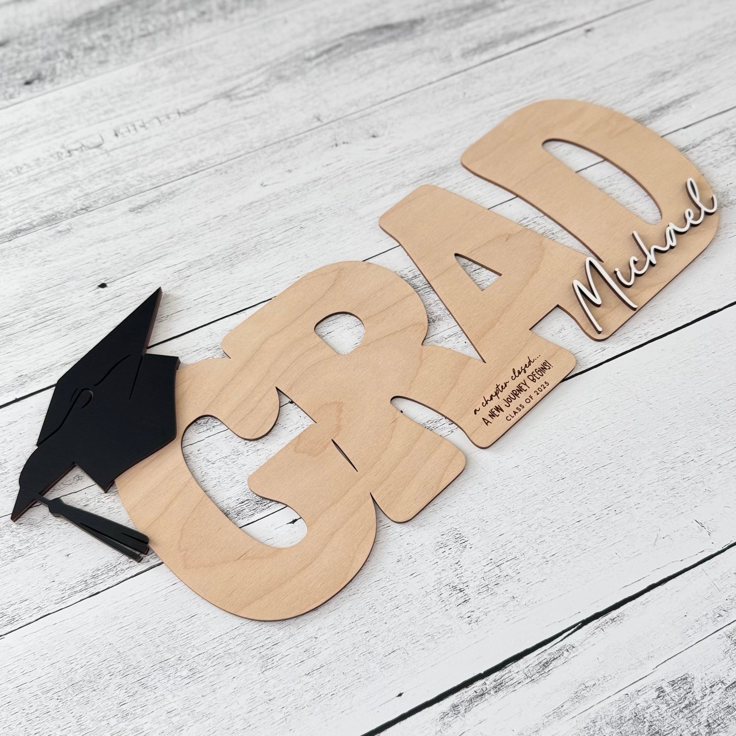 Personalized Graduation Wooden Guest Book Sign