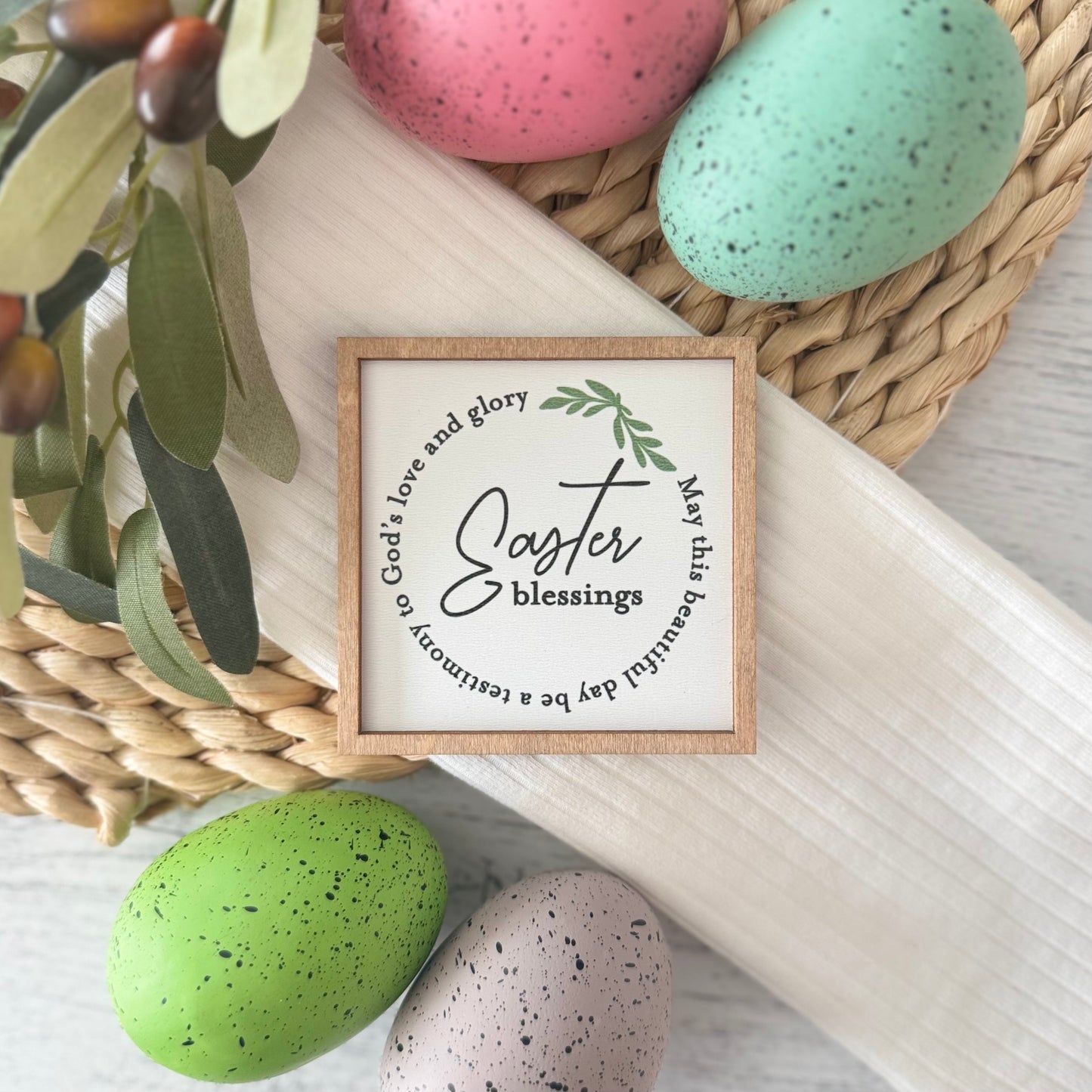 Mini Framed Easter Sign | Easter Blessings