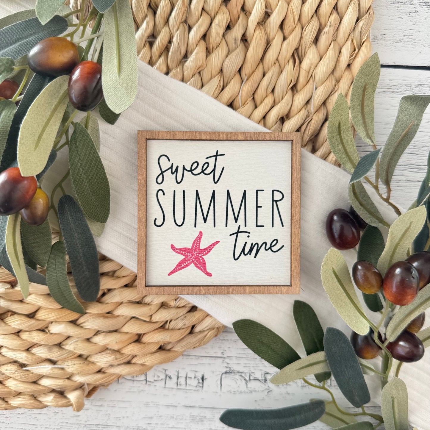 Mini Framed Summer Themed Sign | Sweet Summer Time-Starfish