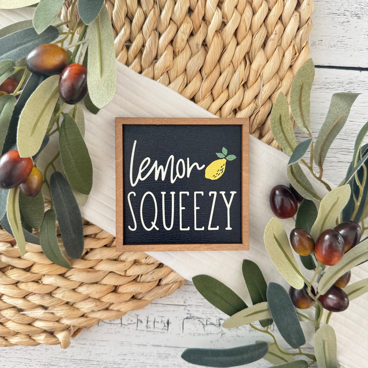 Mini Framed Lemon Themed Sign | Lemon Squeezy