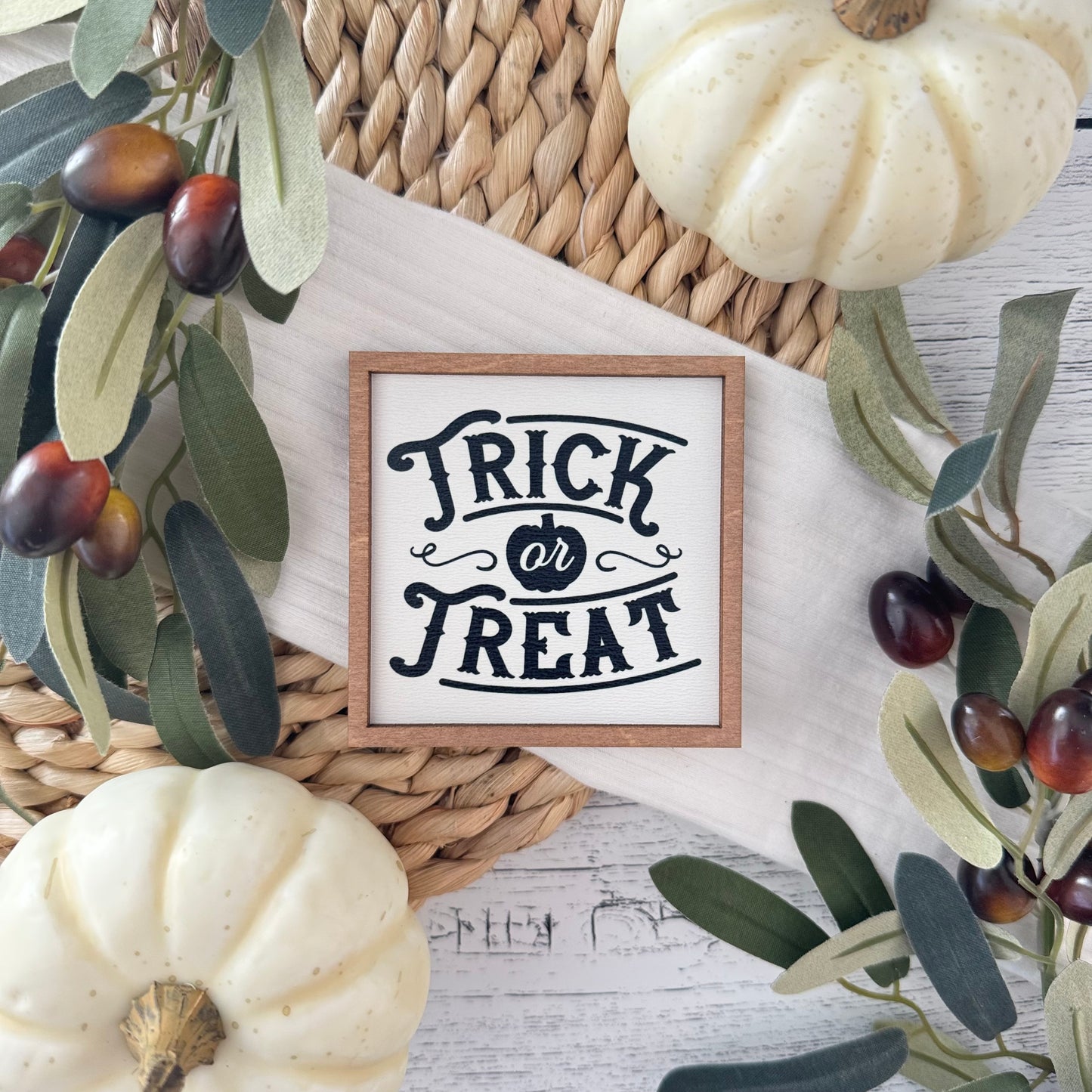 Mini Framed Halloween Sign | Trick Or Treat Sign