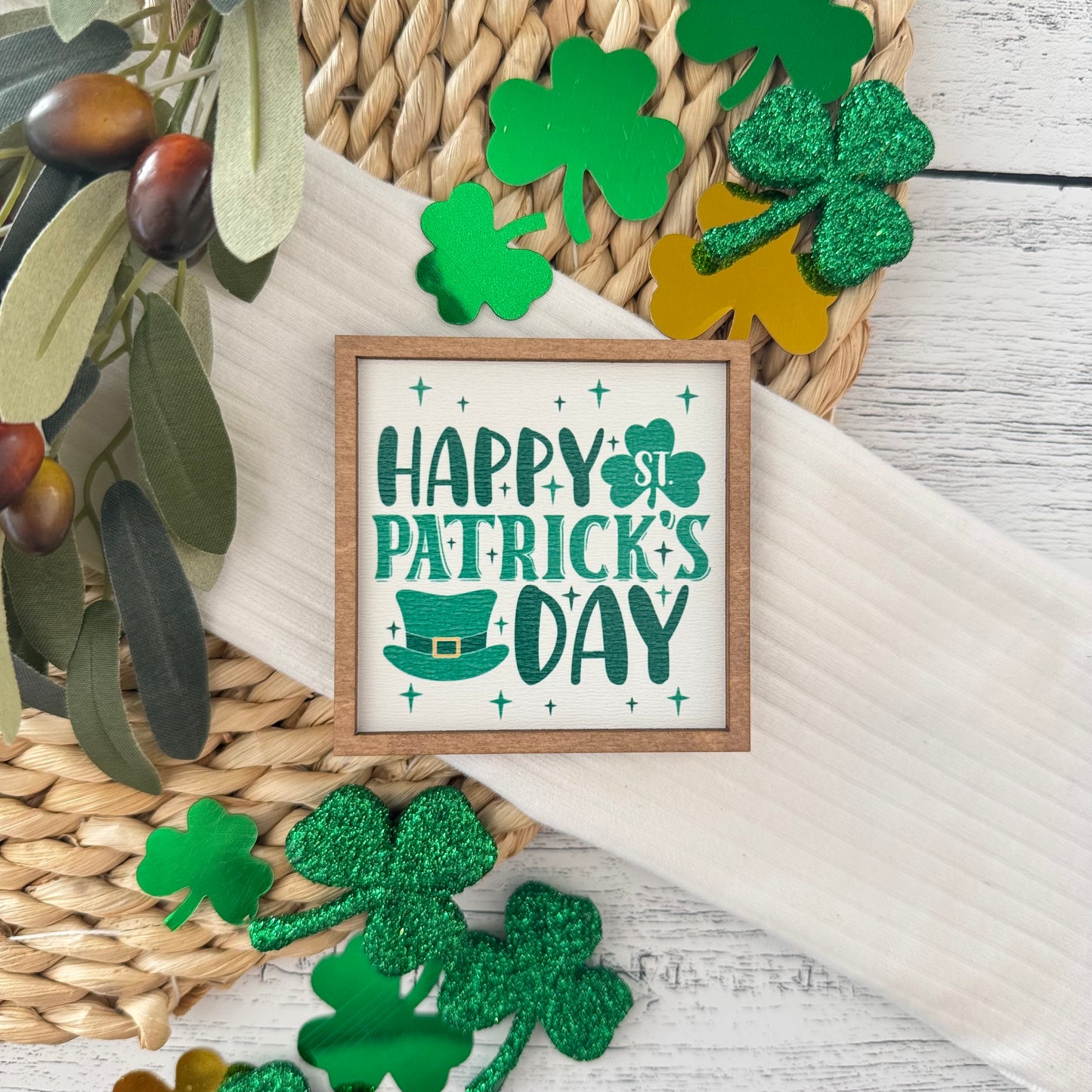 Mini Framed St. Patrick's Day Sign | Happy St. Patrick's Day Sign