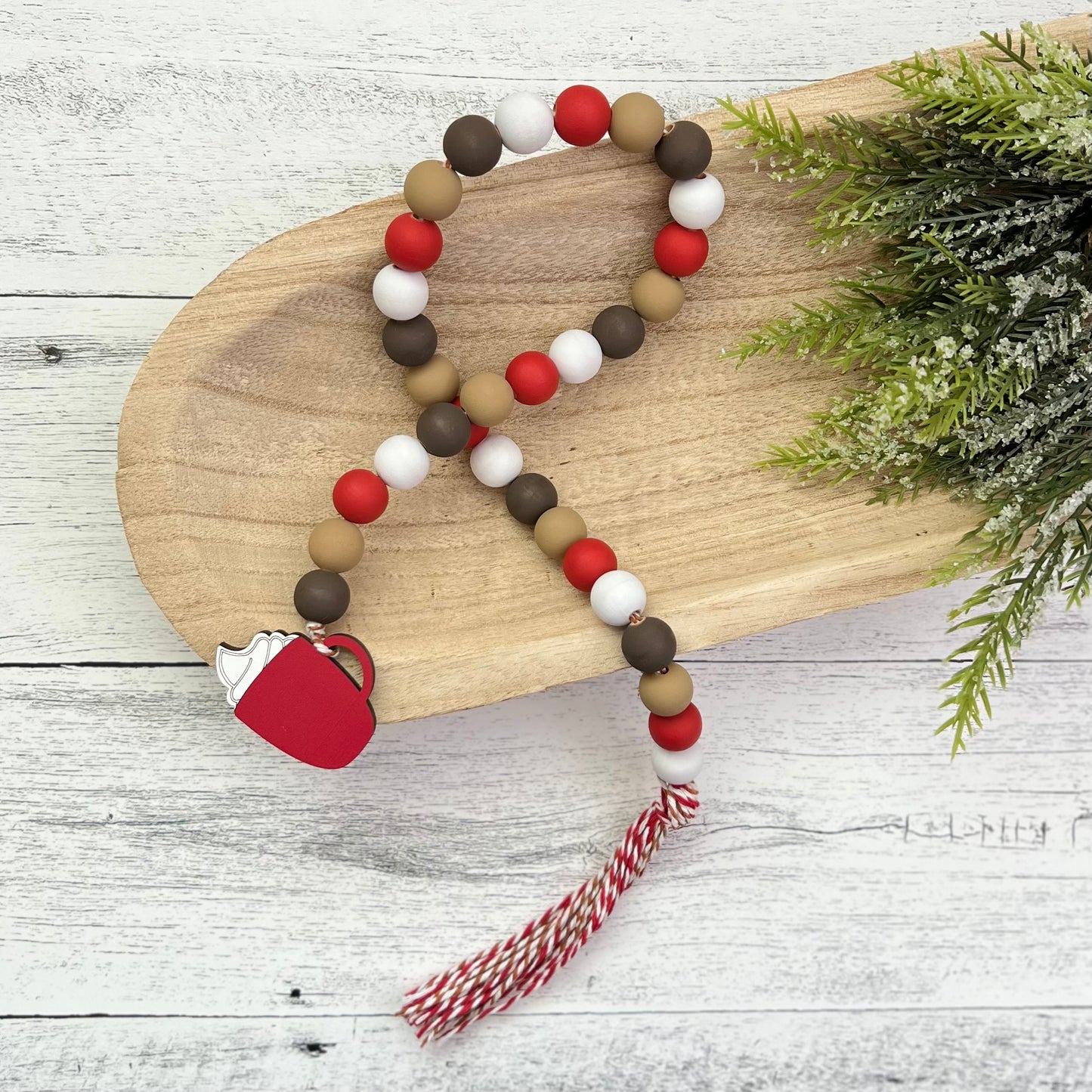 Hot Cocoa Themed Wooden Bead Garland