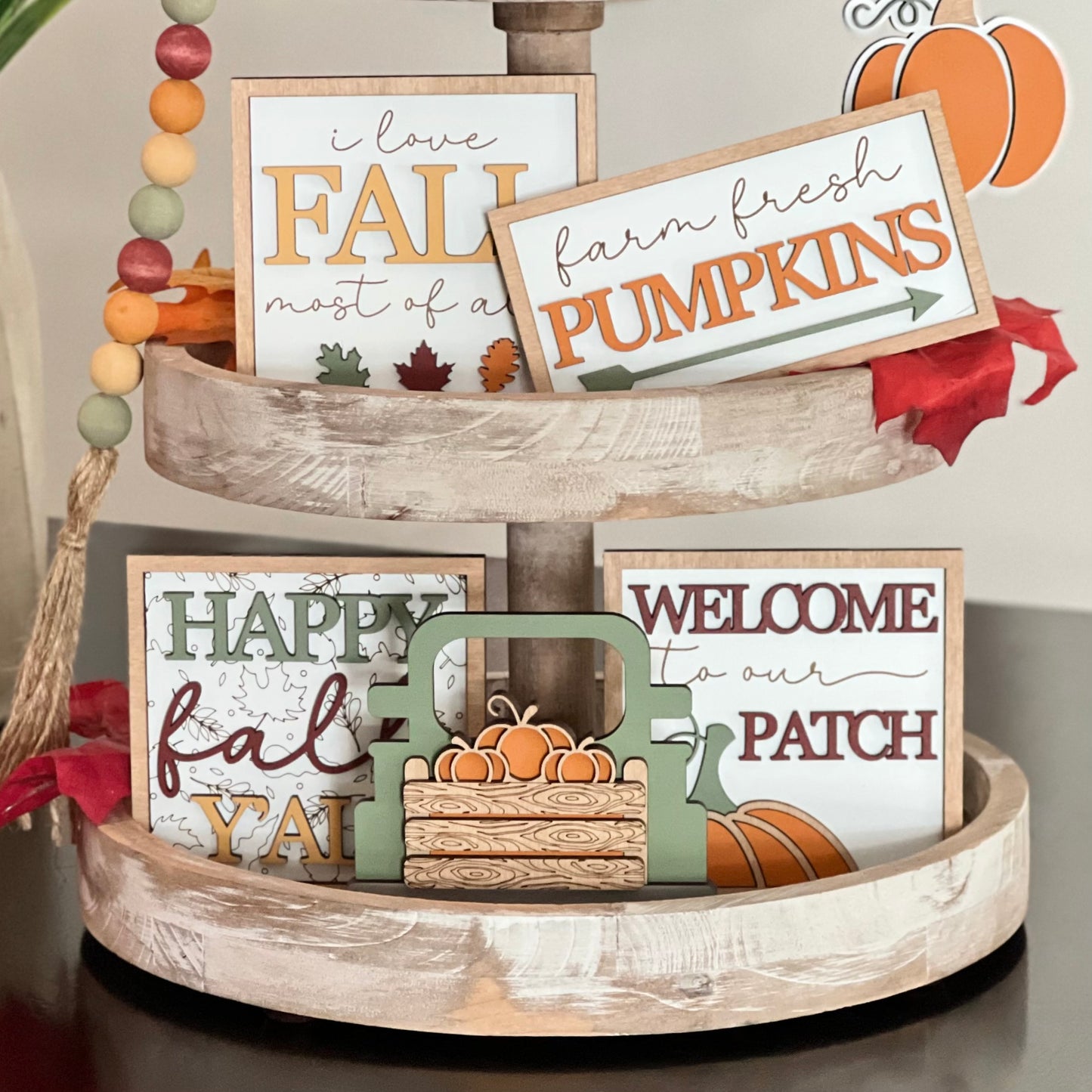 Fall Pumpkin Patch Tier Tray Decor Bundle