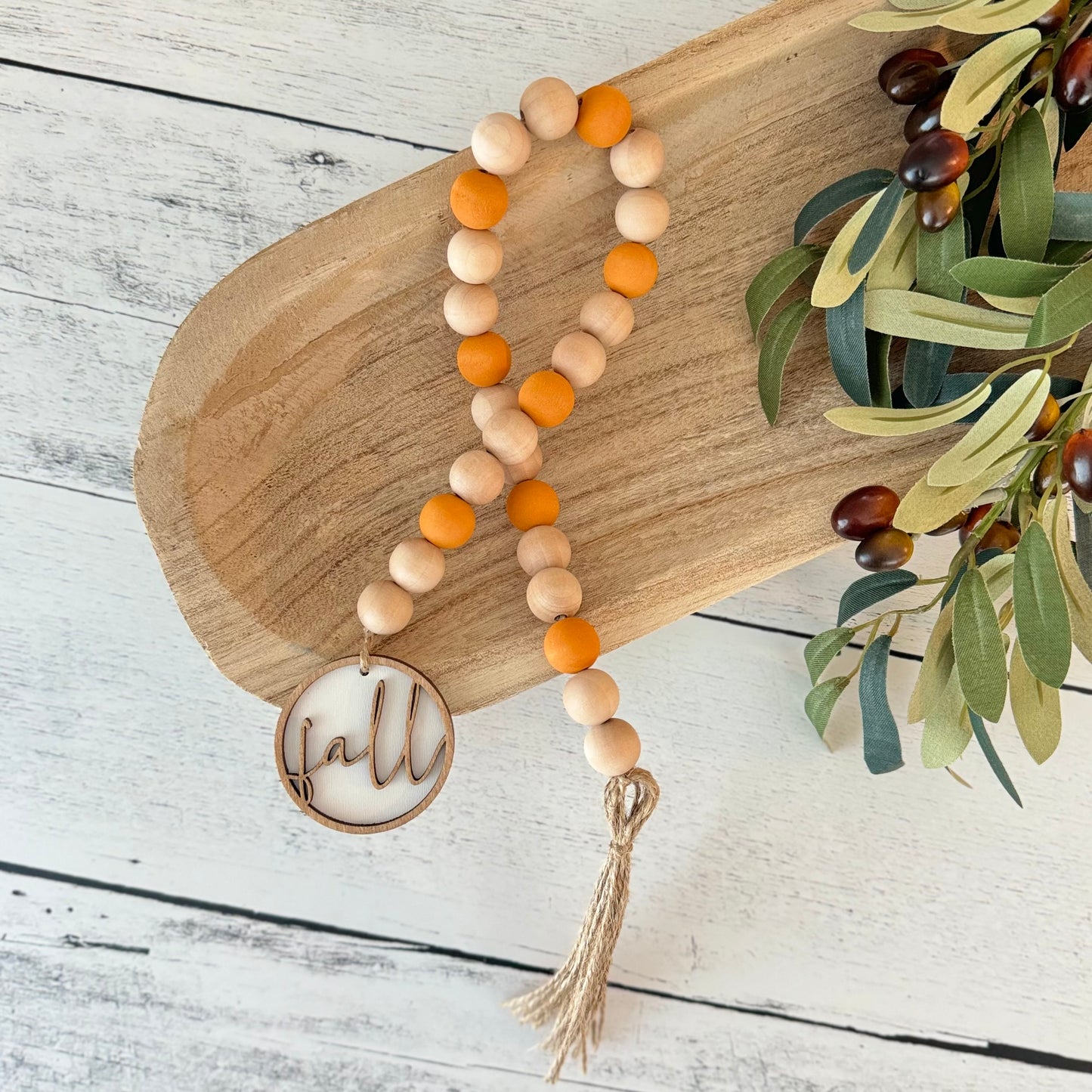 Fall Themed Wooden Bead Garland