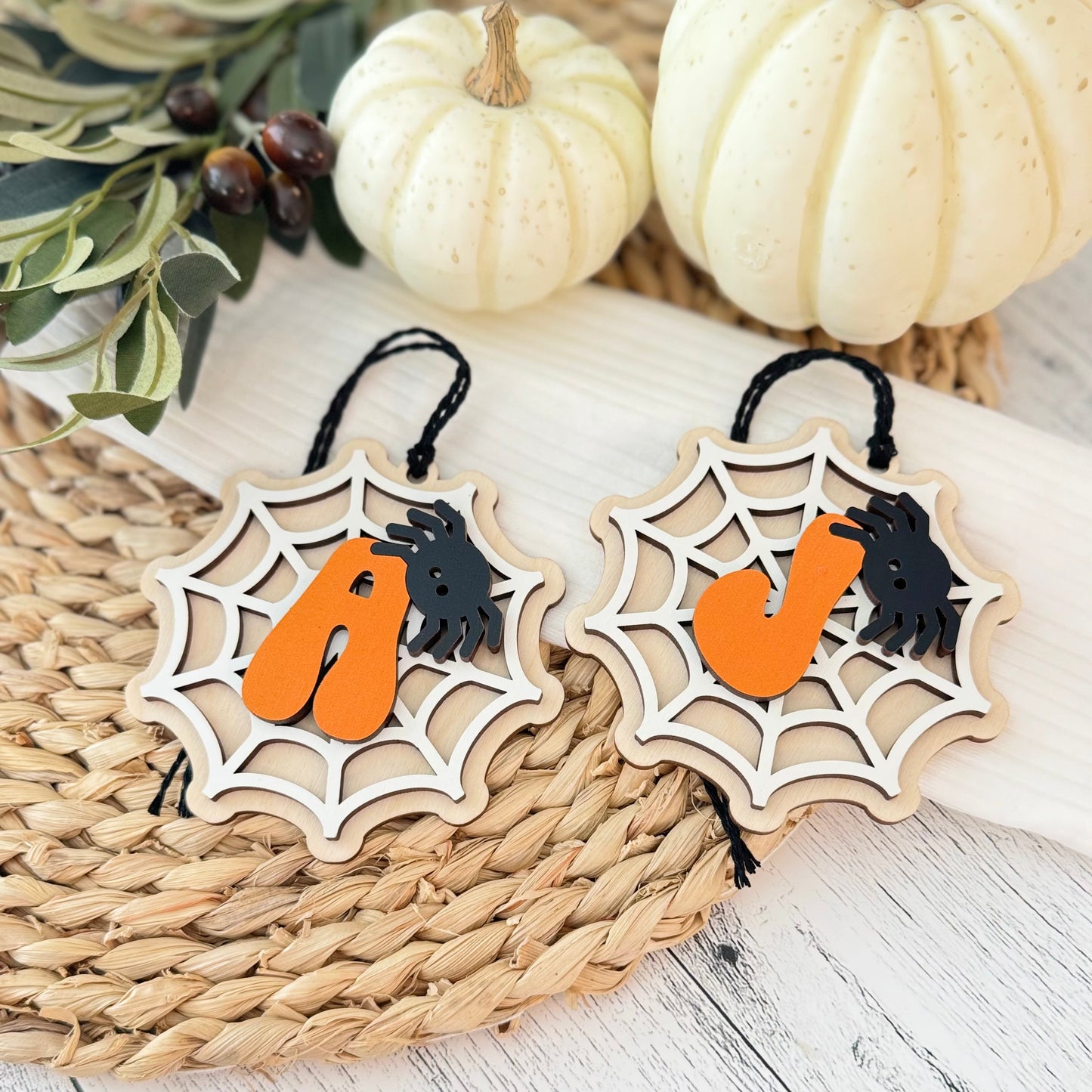 Kids Halloween Bucket Initial Tag