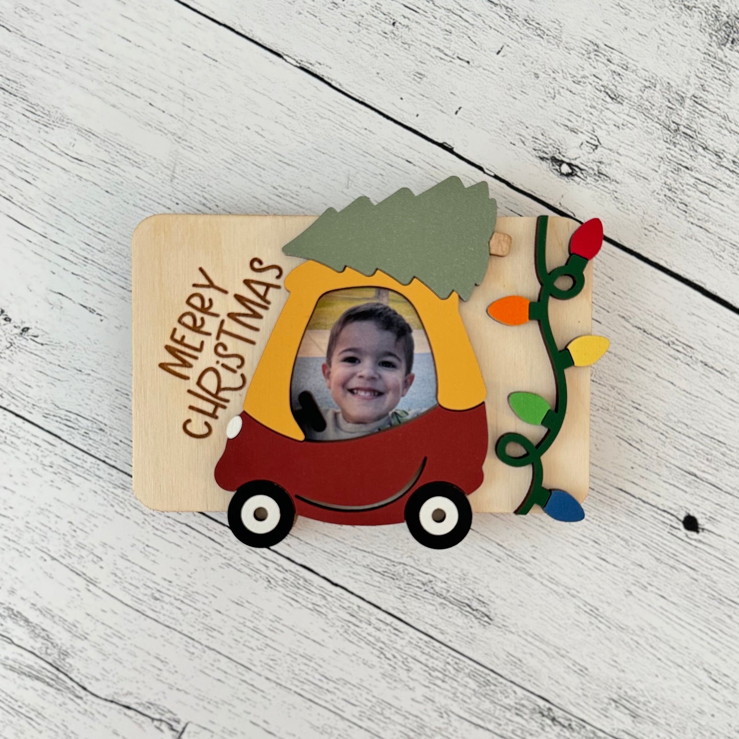 Christmas Wooden Photo Frame Magnet