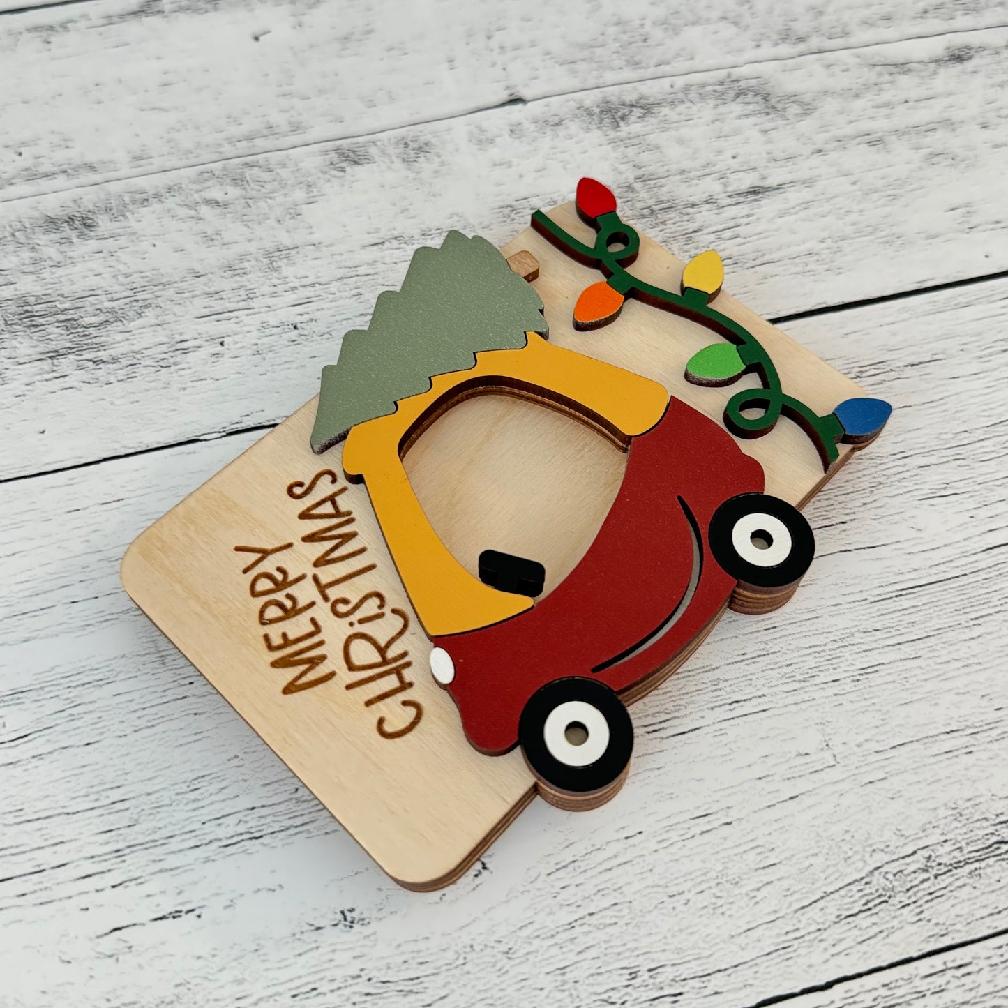 Christmas Wooden Photo Frame Magnet