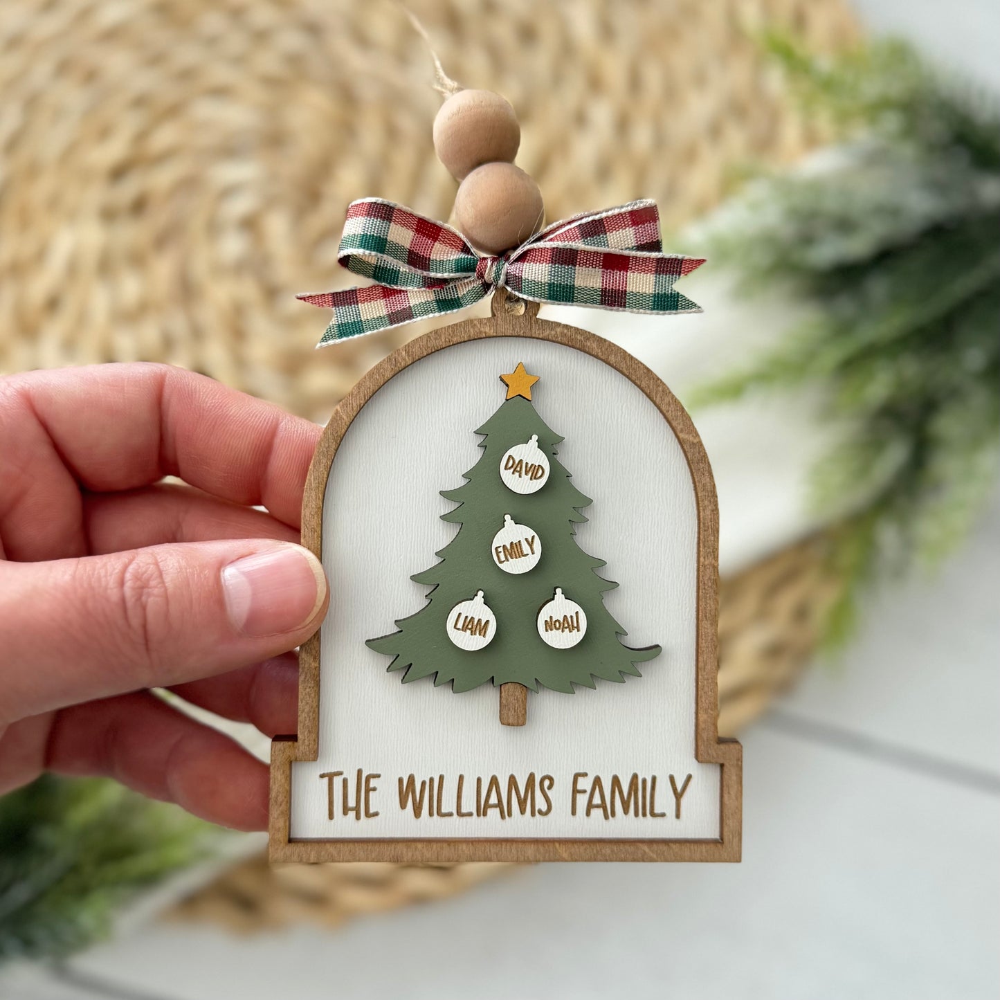 Personalized Family Christmas Tree Ornament