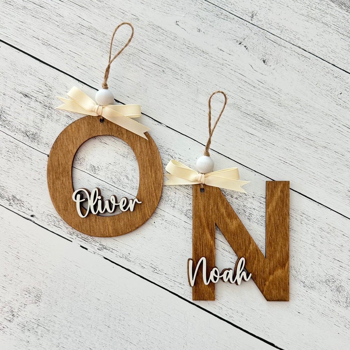 Personalized Name Initial Christmas Ornament