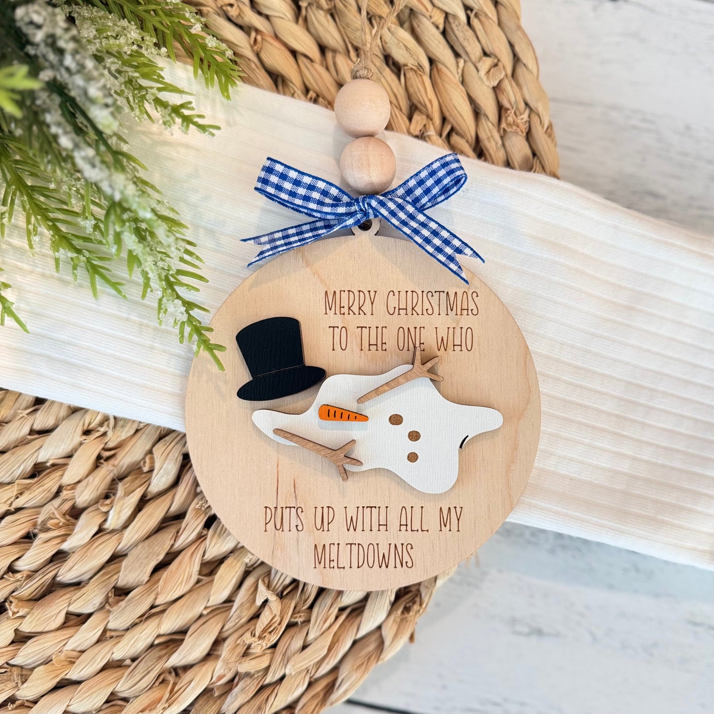 Funny Christmas Ornament | Merry Christmas To The One Who Puts Up With All My Meltdowns