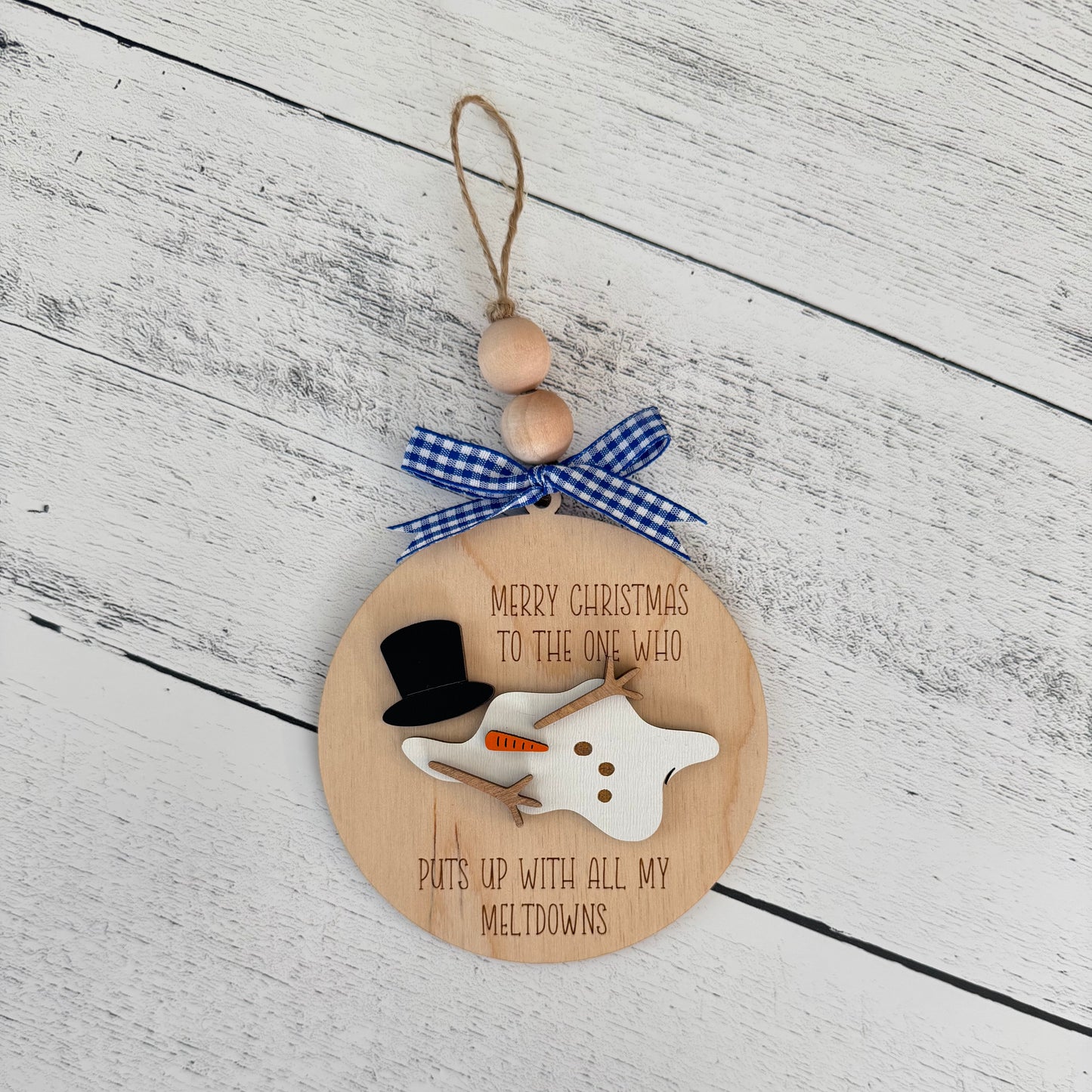 Funny Christmas Ornament | Merry Christmas To The One Who Puts Up With All My Meltdowns