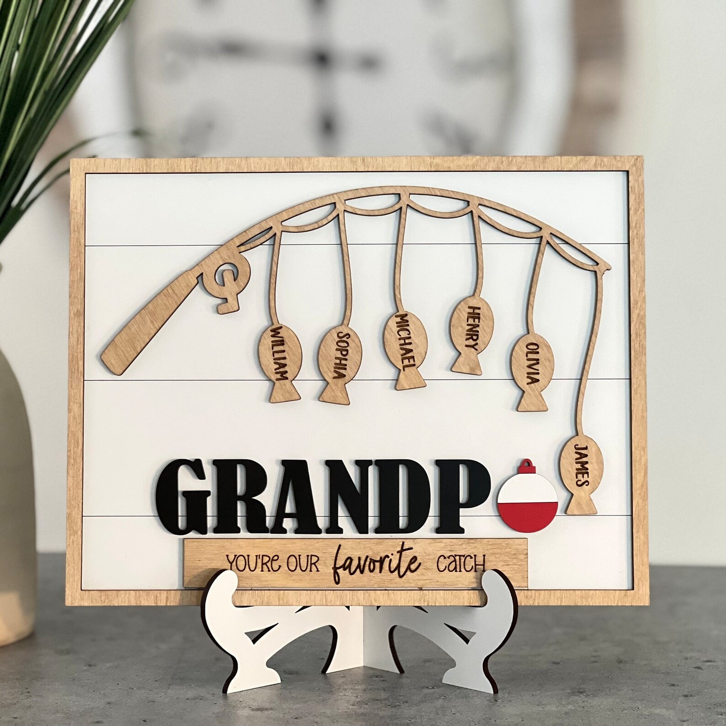 Personalized Father's Day Sign | Grandpa You're Our Favorite Catch