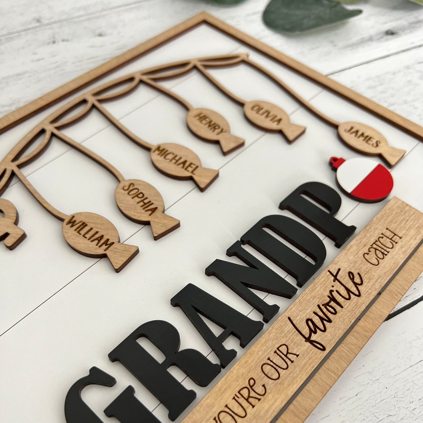 Personalized Father's Day Sign | Grandpa You're Our Favorite Catch