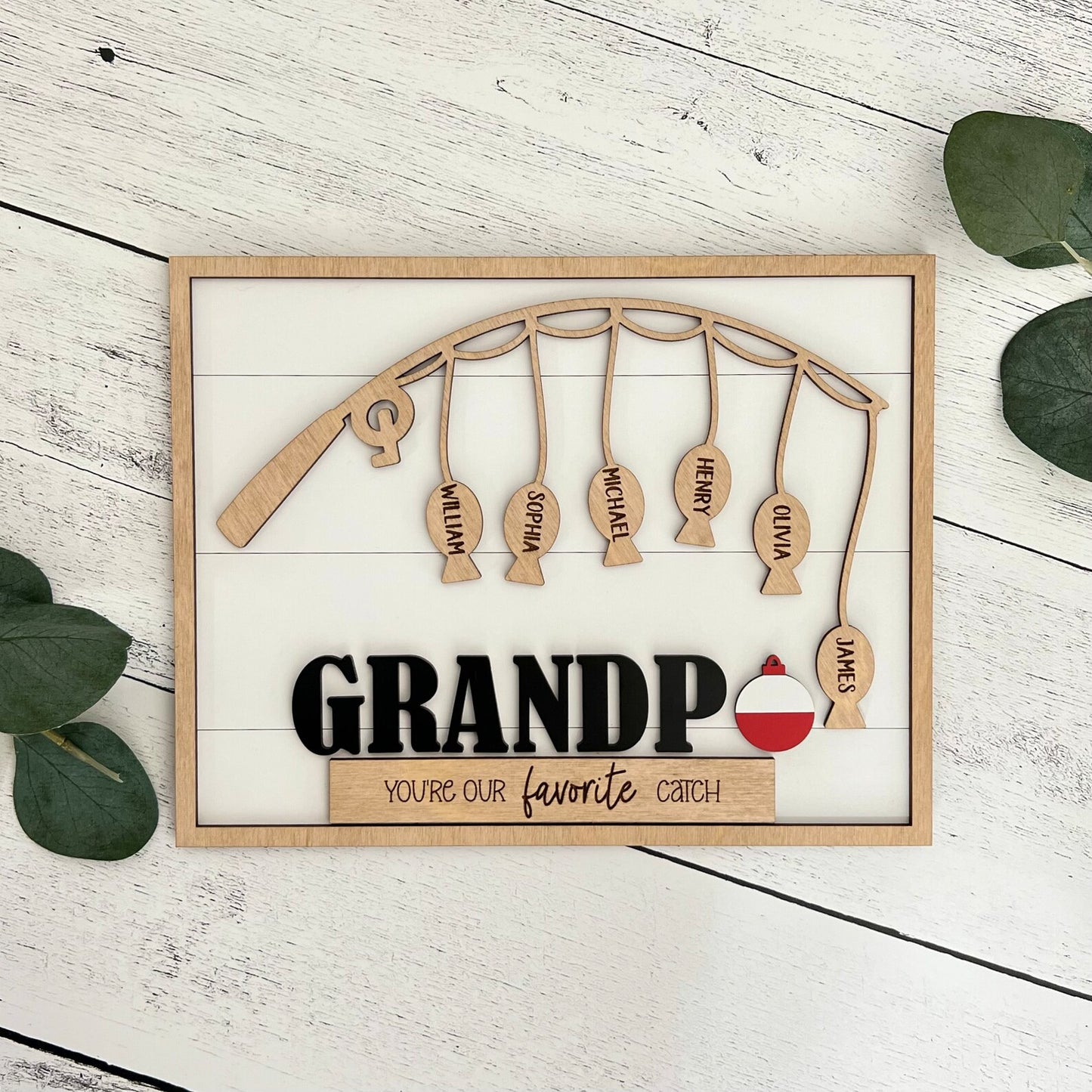 Personalized Father's Day Sign | Grandpa You're Our Favorite Catch