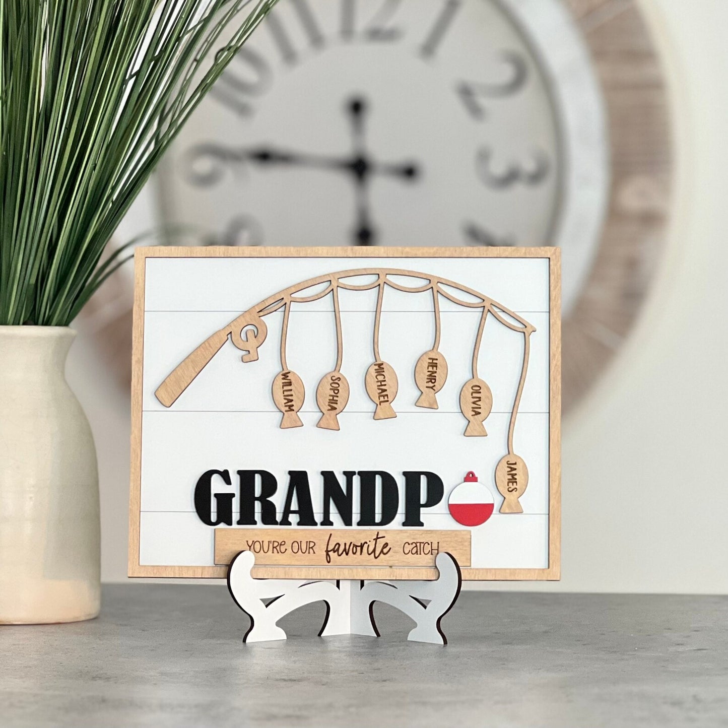 Personalized Father's Day Sign | Grandpa You're Our Favorite Catch