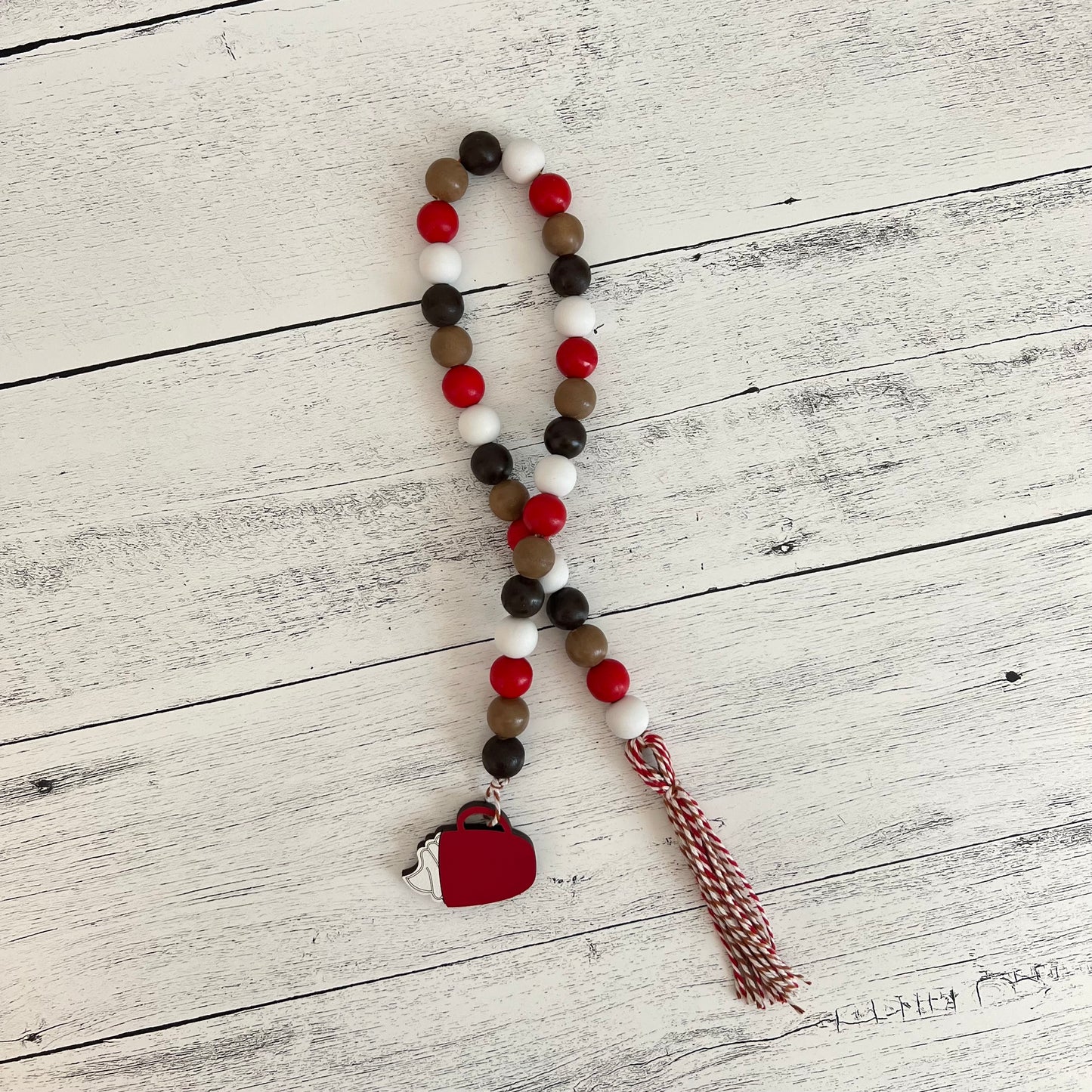 Hot Cocoa Themed Wooden Bead Garland