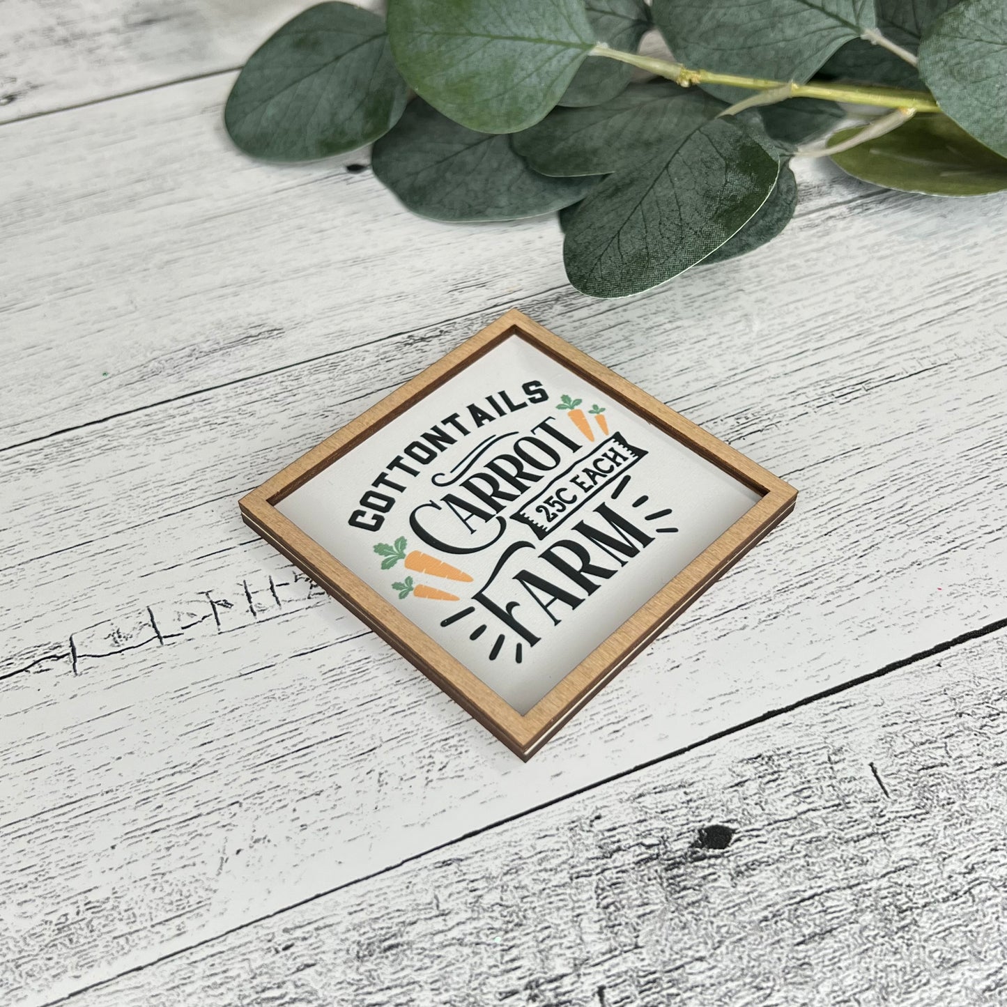 Mini Framed Easter Sign | Cottontails Carrot Farm