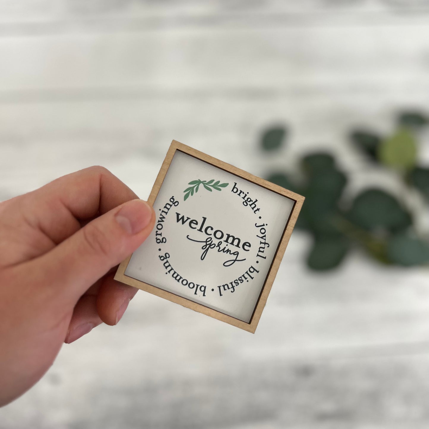 Mini Framed Spring Sign | Welcome Spring Sign